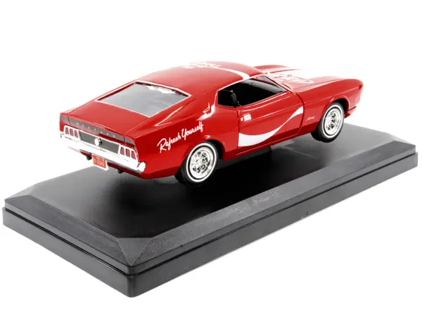 1971 Ford Mustang Sportsroof Red with White Stripes "Refresh Yourself - Coca-Cola" 1/24 Diecast Model Car by Motor City Classics #5