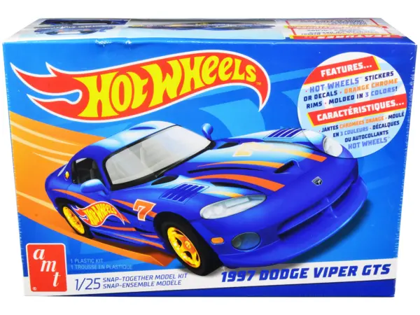 Skill 1 Snap Model Kit 1997 Dodge Viper GTS "Hot Wheels" 1/25 Scale Model by AMT #1