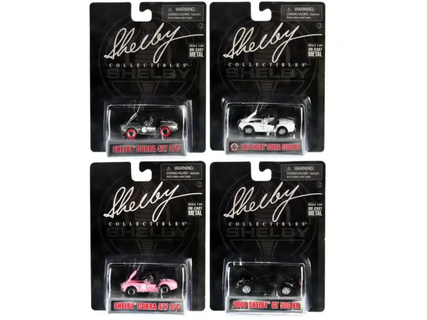 "Carroll Shelby 50th Anniversary" 4 piece Set 2022 Release Q 1/64 Diecast Model Cars by Shelby Collectibles #1