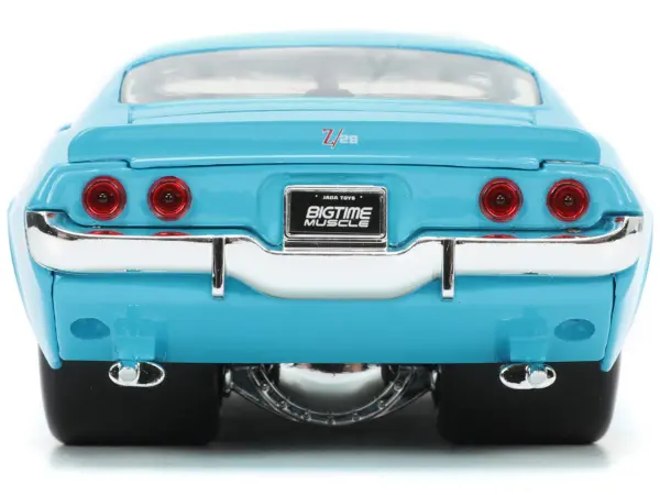 1971 Chevrolet Camaro Z/28 Light Blue with White Stripes "Bigtime Muscle" Series 1/24 Diecast Model Car by Jada #5