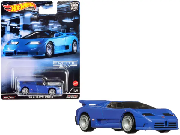 1994 Bugatti EB110 Blue "Exotic Envy" Series Diecast Model Car by Hot Wheels #1