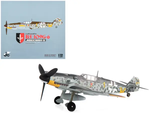 Messerschmitt Luftwaffe BF 109G-6 Fighter Plane "Jagdgeschwader 52 Eastern Front 1943 Erich Hartmann" with Display Stand Limited Edition to 600 pieces Worldwide 1/72 Diecast Model by JC Wings #1