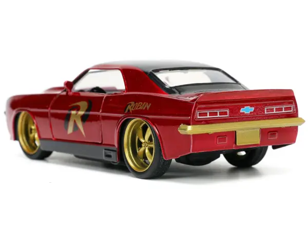 1969 Chevrolet Camaro Dark Red Metallic with Black Top and Robin Diecast Figure "Batman" "Hollywood Rides" Series 1/32 Diecast Model Car by Jada #4