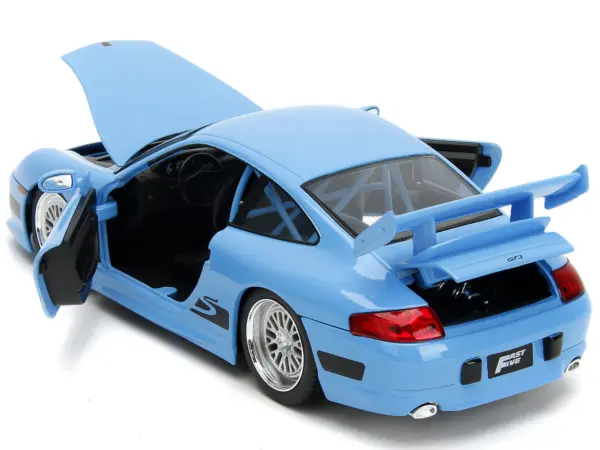 Porsche 911 GT3 RS Light Blue with Black Accents "Fast & Furious" Movie 1/24 Diecast Model Car by Jada #4