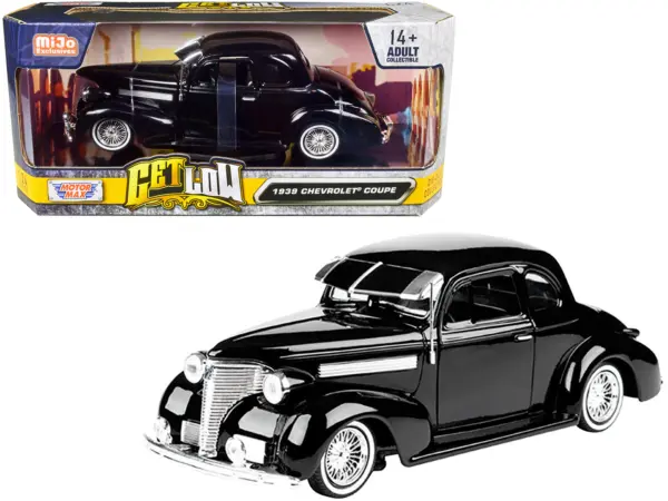 1939 Chevrolet Coupe Lowrider Black "Get Low" Series 1/24 Diecast Model Car by Motormax #1