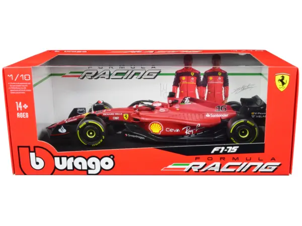 Ferrari F1-75 #16 Charles Leclerc "Ferrari Racing" Formula One F1 (2022) "Formula Racing" Series 1/18 Diecast Model Car by Bburago #1