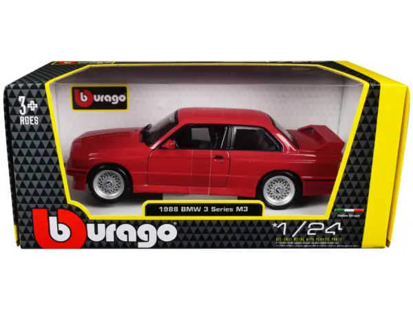 1988 BMW 3 Series M3 E30 Red 1/24 Diecast Model Car by Bburago #1