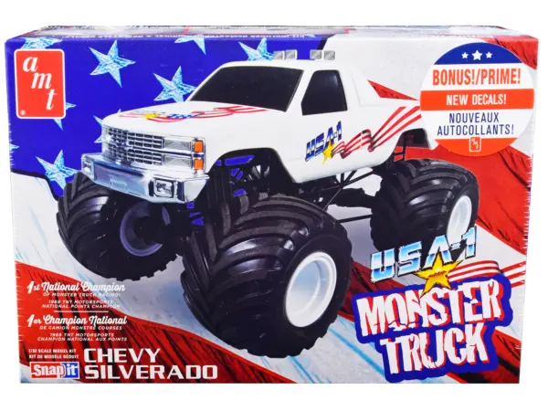 Skill 1 Snap Model Kit Chevrolet Silverado "USA-1" Monster Truck 1/32 Scale Model by AMT #1