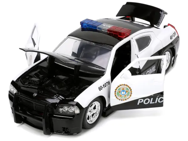 2006 Dodge Charger Police Black and White "Policia Civil" "Fast & Furious" Series 1/24 Diecast Model Car by Jada #2