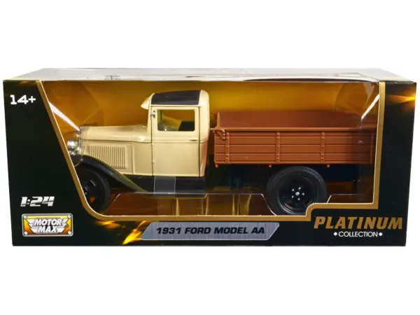 1931 Ford Model AA Pickup Truck Cream and Black "Platinum Collection" Series 1/24 Diecast Model Car by Motormax #1