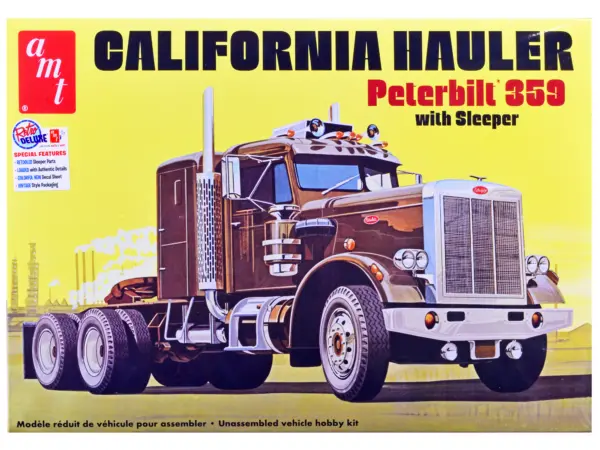 Skill 3 Model Kit Peterbilt 359 California Hauler with Sleeper Cab 1/25 Scale Model by AMT #1