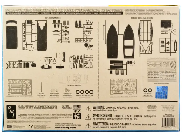 Skill 2 Model Kit Chevrolet Custom Van with Drag/Ski Boat and Trailer "Aqua Rod Race Team" 1/25 Scale Model by AMT #4