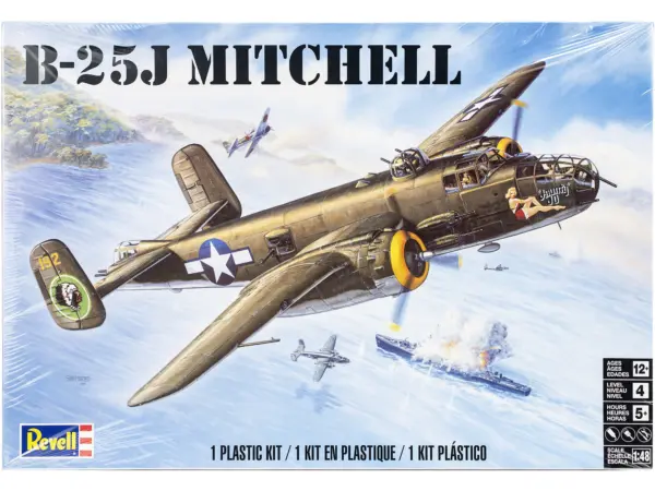 Level 4 Model Kit B-25J Mitchell Medium Bomber Plane 1/48 Scale Model by Revell #3