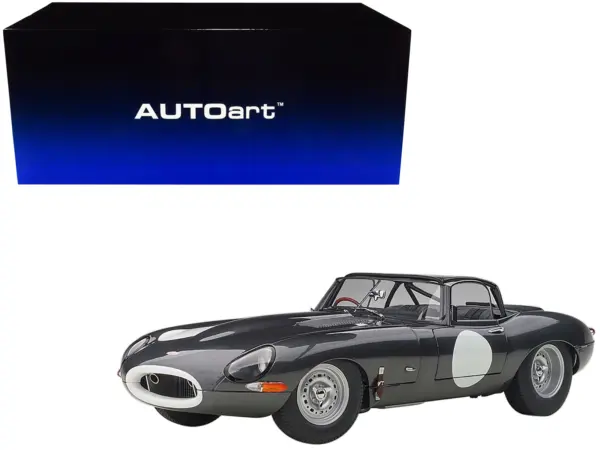 Jaguar Lightweight E Type Roadster RHD (Right Hand Drive) Dark Gray 1/18 Model Car by Autoart #1