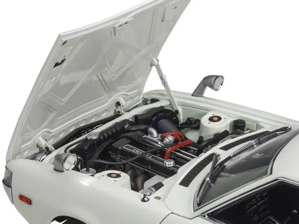 1973 Toyota Celica Liftback 2000GT (RA25) RHD (Right Hand Drive) White with Red and Black Stripes 1/18 Model Car by Autoart #2