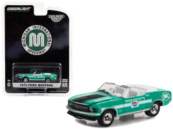 1970 Ford Mustang Mach 1 428 Cobra Jet Convertible "Michigan International Speedway Official Pace Car" "Hobby Exclusive" Series 1/64 Diecast Model Car by Greenlight #1