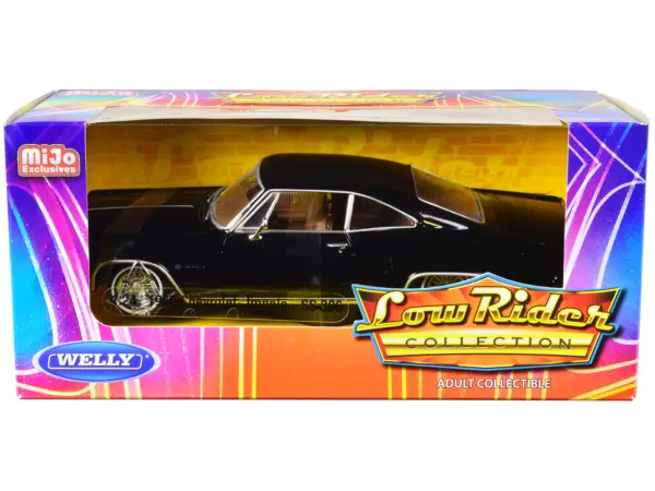 1965 Chevrolet Impala SS 396 Lowrider Black with Brown Interior "Low Rider Collection" 1/24 Diecast Model Car by Welly #1