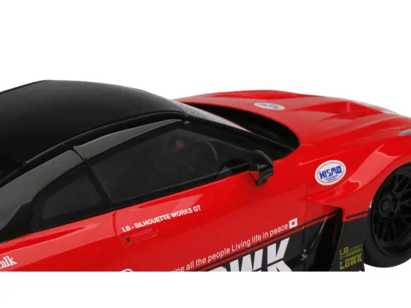 Nissan 35GT-RR Ver.1 LB-Silhouette Works GT #5 RHD (Right Hand Drive) LBWK Red and Black 1/18 Model Car by Top Speed #2