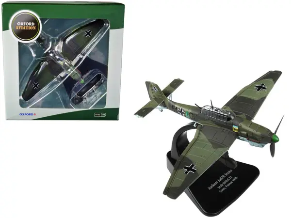 Junkers Ju 87B "Stuka Stab" Dive Bomber Plane III/StG 77 Caen France (1940) "Oxford Aviation" Series 1/72 Diecast Model Airplane by Oxford Diecast #1