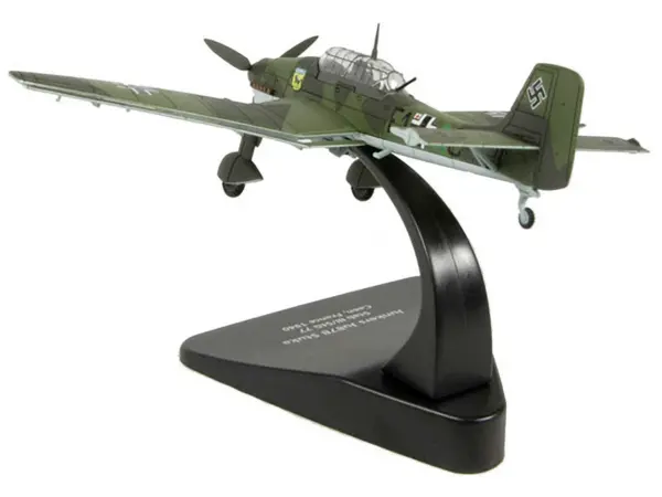 Junkers Ju 87B "Stuka Stab" Dive Bomber Plane III/StG 77 Caen France (1940) "Oxford Aviation" Series 1/72 Diecast Model Airplane by Oxford Diecast #3