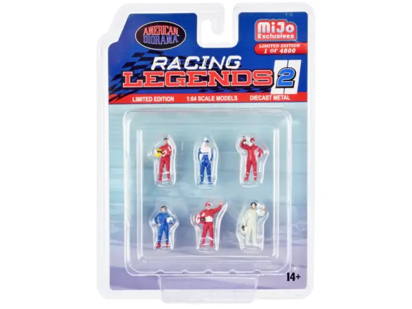 "Racing Legends 2" 6 piece Diecast Set (6 Driver Figures) Limited Edition to 4800 pieces Worldwide for 1/64 Scale Models by American Diorama #1