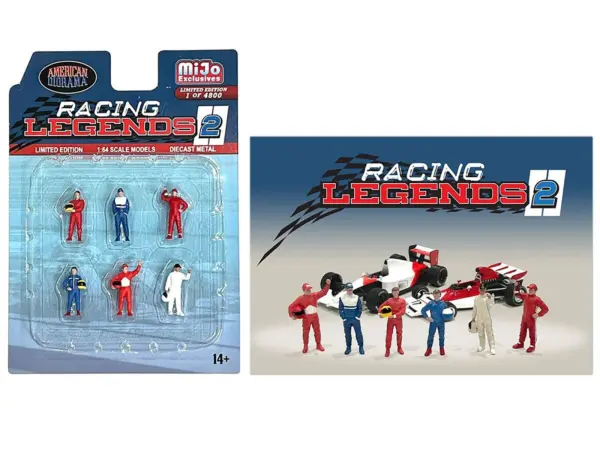 "Racing Legends 2" 6 piece Diecast Set (6 Driver Figures) Limited Edition to 4800 pieces Worldwide for 1/64 Scale Models by American Diorama #2