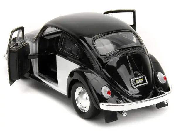 1959 Volkswagen Beetle "Punch Buggy" Black and White and Boxing Gloves Accessory "Punch Buggy" Series 1/32 Diecast Model Car by Jada #4