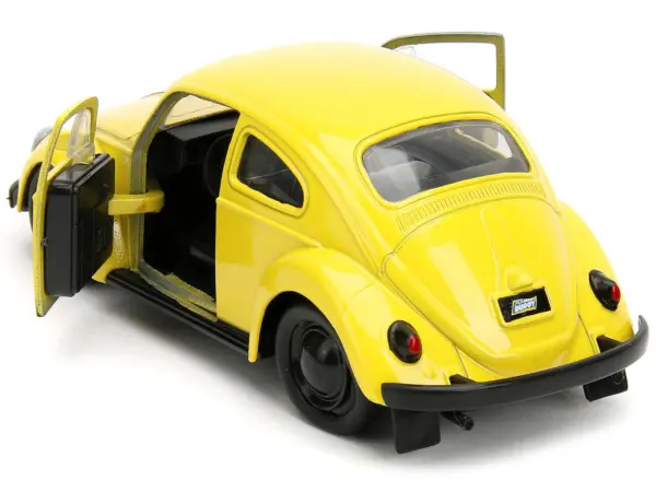 1959 Volkswagen Beetle Yellow with Black Graphics and Boxing Gloves Accessory "Punch Buggy" Series 1/32 Diecast Model Car by Jada #4
