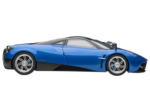 Pagani Huayra Metallic Blue with Black Top and Silver Wheels 1/12 Model Car by Autoart #4