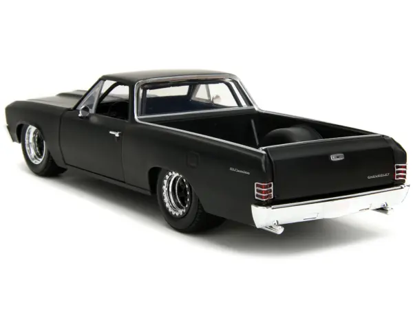 1967 Chevrolet El Camino Matt Black "Fast & Furious" Series 1/24 Diecast Model Car by Jada #5