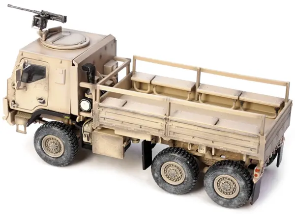 M1083 MTV (Medium Tactical Vehicle) Armored Cab Cargo Truck with Turret Desert Camouflage "US Army" "Armor Premium" Series 1/72 Diecast Model by Panzerkampf #4