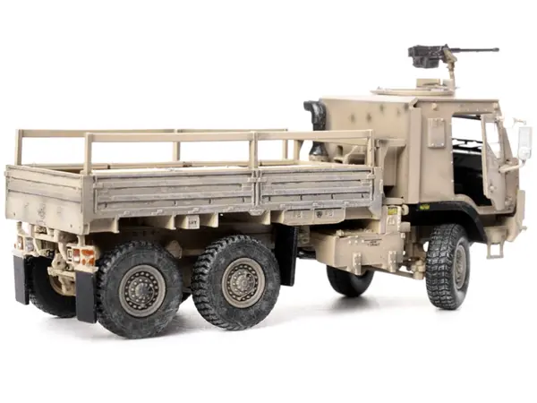 M1083 MTV (Medium Tactical Vehicle) Armored Cab Cargo Truck with Turret Desert Camouflage "US Army" "Armor Premium" Series 1/72 Diecast Model by Panzerkampf #5