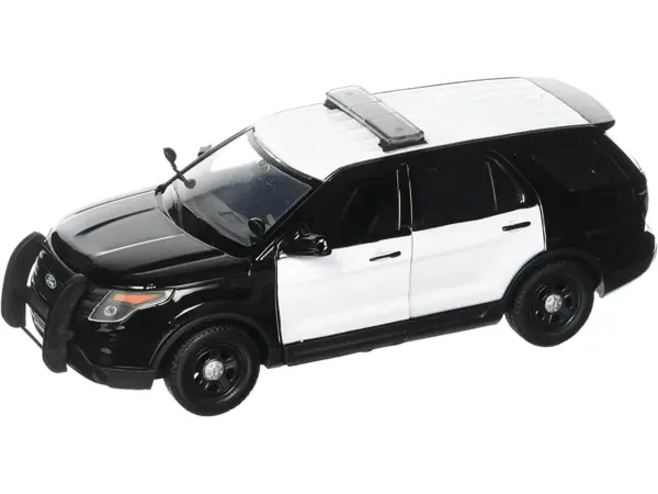2022 Ford Police Interceptor Utility Unmarked Black and White 1/24 Diecast Model Car by Motormax #2