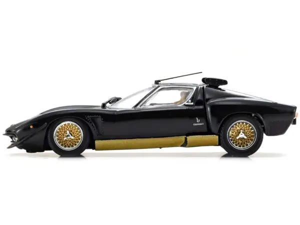 Lamborghini Miura SVR Black with Gold Accents and Wheels 1/43 Diecast Model Car by Kyosho #4
