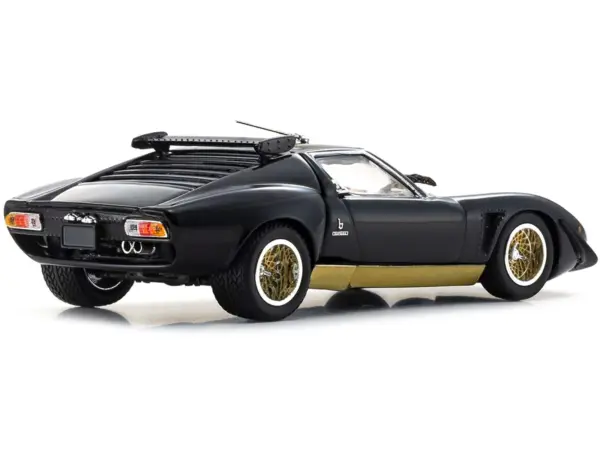 Lamborghini Miura SVR Black with Gold Accents and Wheels 1/43 Diecast Model Car by Kyosho #5