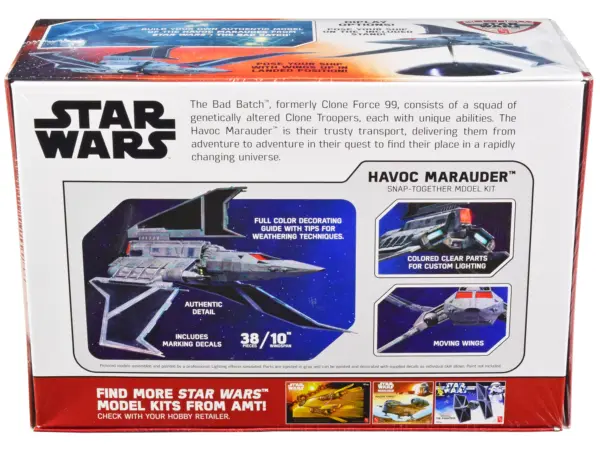 Skill 2 Model Kit Havoc Marauder Space Ship "Star Wars: The Bad Batch" (2021-Current) TV Series 1/144 Scale Model by AMT #4