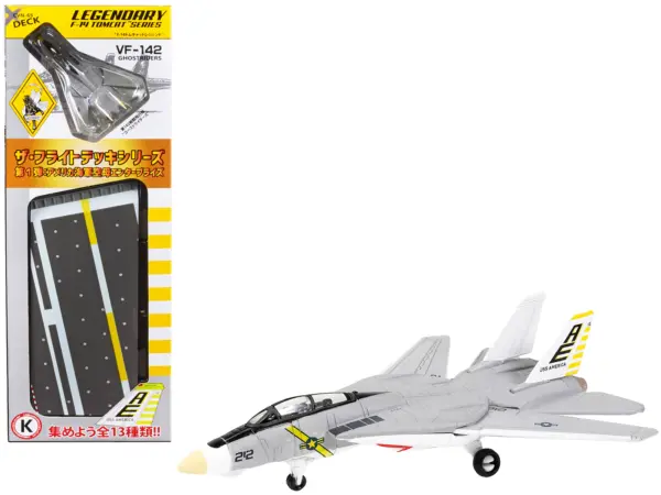 Grumman F-14B Tomcat Fighter Aircraft "VF-142 Ghostriders" and Section K of USS Enterprise (CVN-65) Aircraft Carrier Display Deck "Legendary F-14 Tomcat" Series 1/200 Diecast Model by Forces of Valor #1