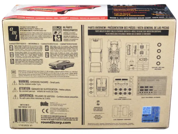 Skill 2 Model Kit 1968 Pontiac GTO Hardtop "Craftsman Plus" Series 1/25 Scale Model by AMT #4