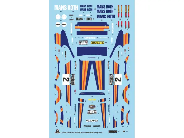 Skill 2 Model Kit Ford Escort RS 1800 Mk.II #2 Lombard RAC Rally (1981) 1/24 Scale Model by Italeri #4