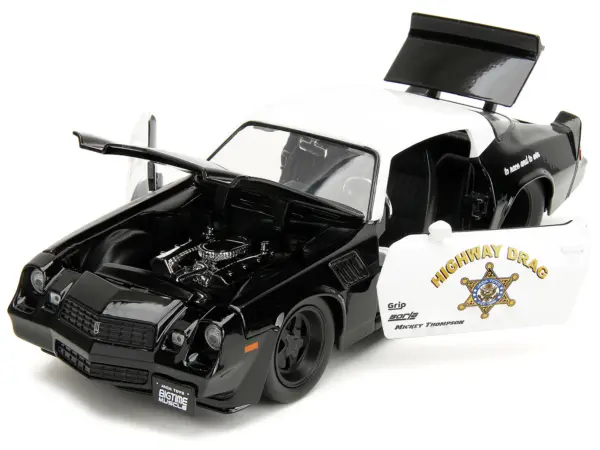 1979 Chevrolet Camaro Z28 Police Black and White "Highway Drag" "Bigtime Muscle" Series 1/24 Diecast Model Car by Jada #2