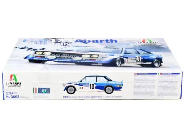 Skill 3 Model Kit Fiat 131 Abarth Rally #10 Winner "Montecarlo Rally" (1980) 1/24 Scale Model by Italeri #2