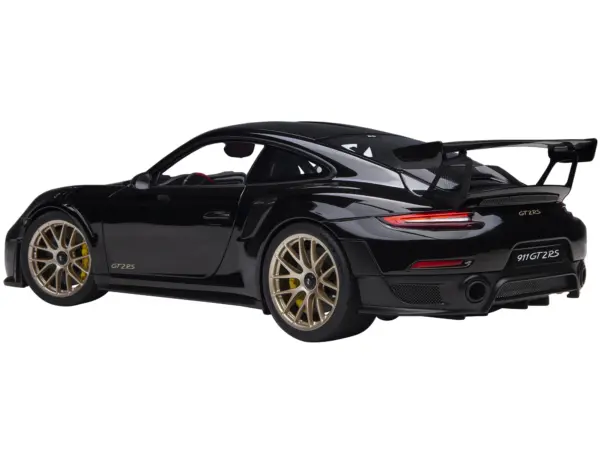 Porsche 911 (991.2) GT2 RS Weissach Package Black with Carbon Stripes 1/18 Model Car by Autoart #5