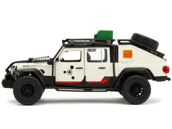 Jeep Gladiator Pickup Truck with Equipment Shell Beige with Graphics "Biosyn Genetics" "Jurassic World Dominion" (2022) Movie "Hollywood Rides" Series 1/32 Diecast Model Car by Jada #3