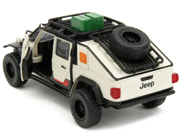 Jeep Gladiator Pickup Truck with Equipment Shell Beige with Graphics "Biosyn Genetics" "Jurassic World Dominion" (2022) Movie "Hollywood Rides" Series 1/32 Diecast Model Car by Jada #4