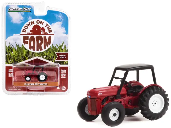 1946 Ford 8N Tractor Red with Black Canopy "Down on the Farm" Series 7 1/64 Diecast Model by Greenlight #1