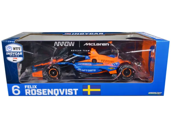 Dallara IndyCar #6 Felix Rosenqvist "NTT DATA" Arrow McLaren "NTT IndyCar Series" (2023) 1/18 Diecast Model Car by Greenlight #3