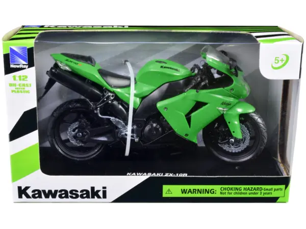 Kawasaki ZX-10R Ninja Motorcycle Green 1/12 Diecast Model by New Ray #1