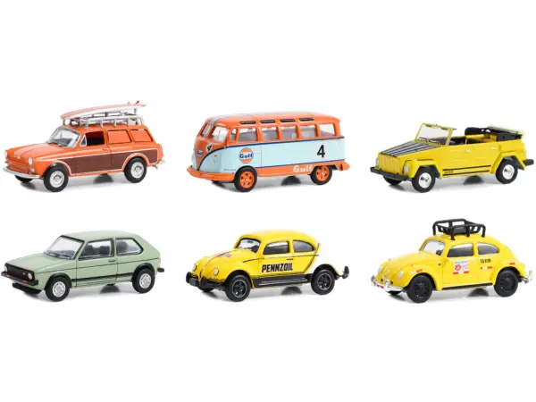 "Club Vee V-Dub" Set of 6 pieces Series 16 1/64 Diecast Model Cars by Greenlight #2