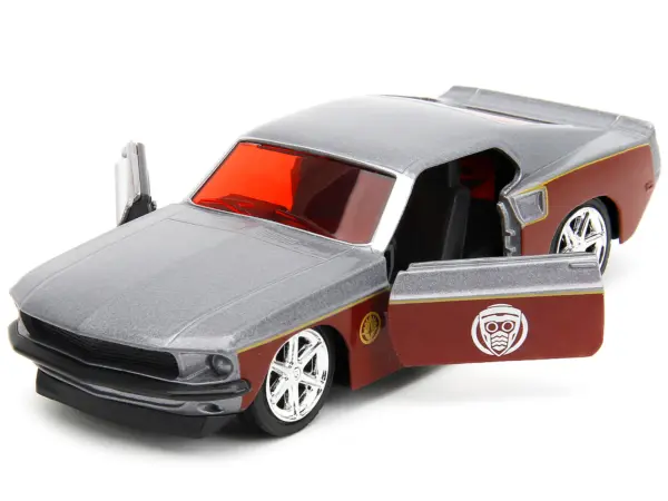 1969 Ford Mustang Silver Metallic and Dark Red and Star Lord Diecast Figure "Marvel Guardians of the Galaxy" "Hollywood Rides" Series 1/32 Diecast Model Car by Jada #2