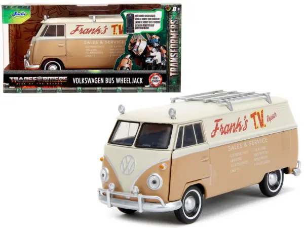 Volkswagen Bus "WheelJack" Tan and Beige "Frank's TV Repair" "Transformers: Rise of the Beasts" (2023) Movie "Hollywood Rides" Series 1/32 Diecast Model Car by Jada #1